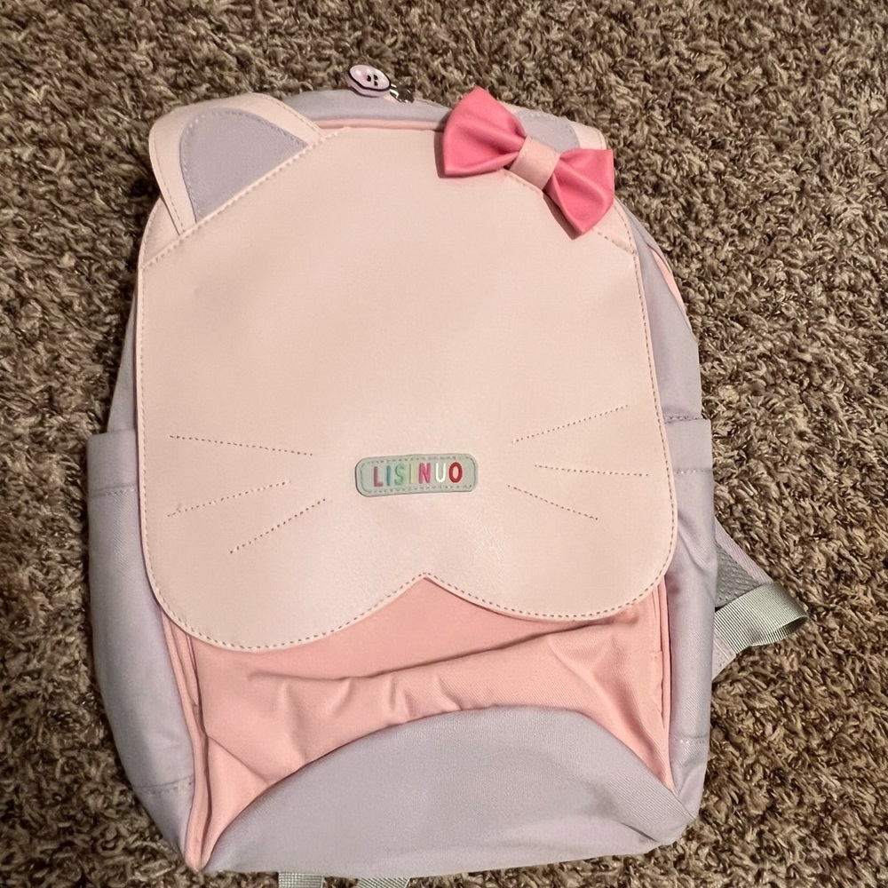 Charming Pink and Purple Cat Ear Backpack for Kids